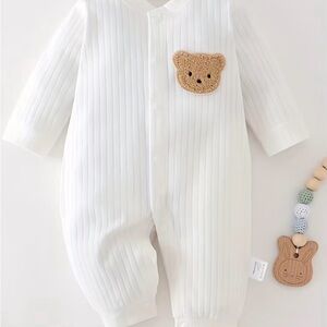 Cozy White Bear Kids Footie